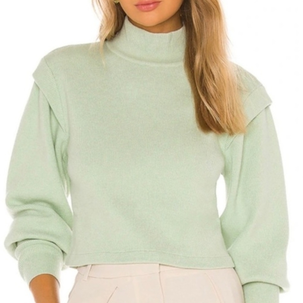 Jonathan Simkhai Light Green Turtleneck Sweater